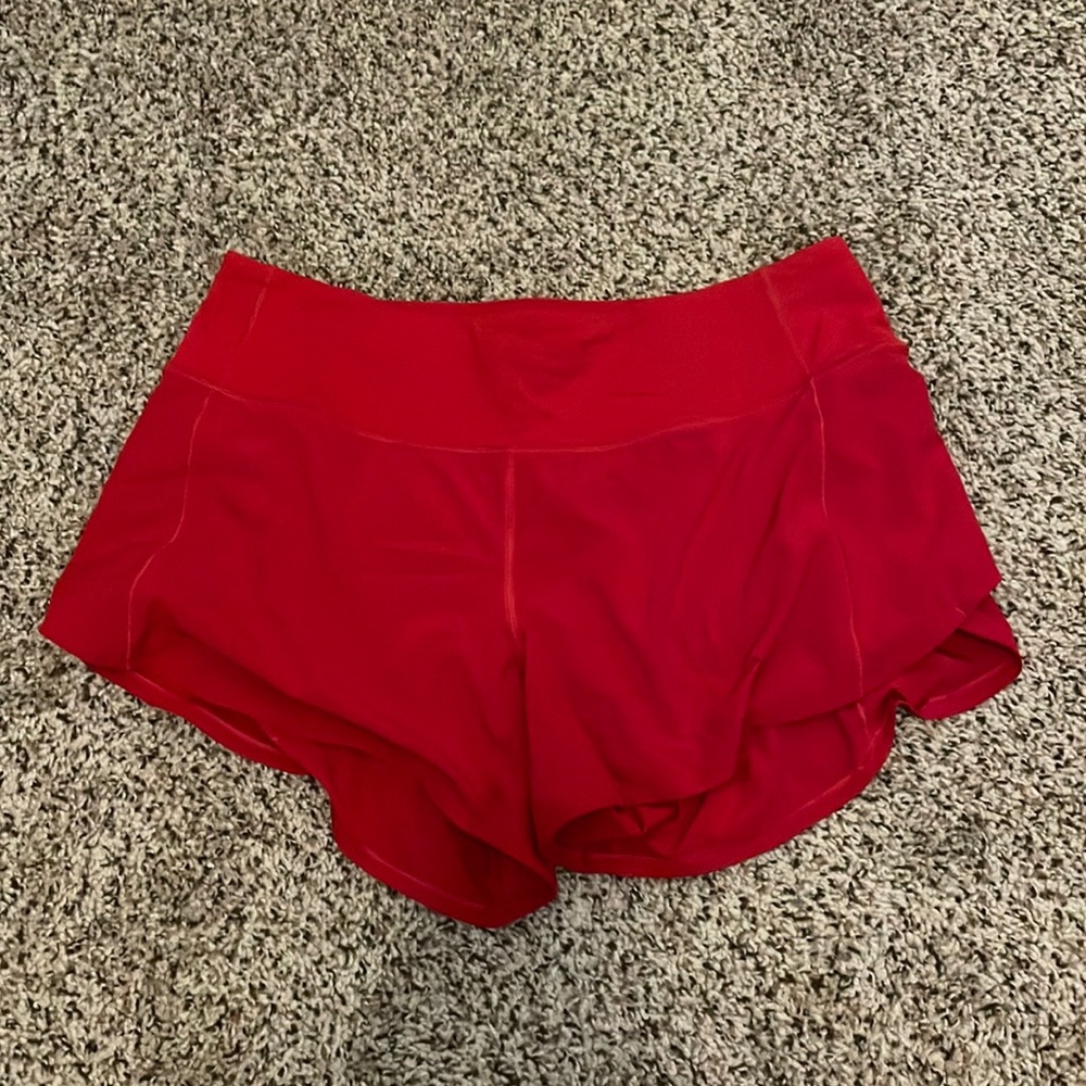 Lululemon Speed Shorts in Dark Red
